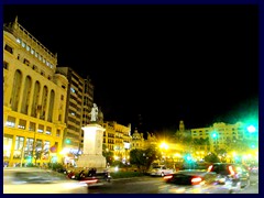 Valencia by night - Plaza del Ayuntamiento, North part